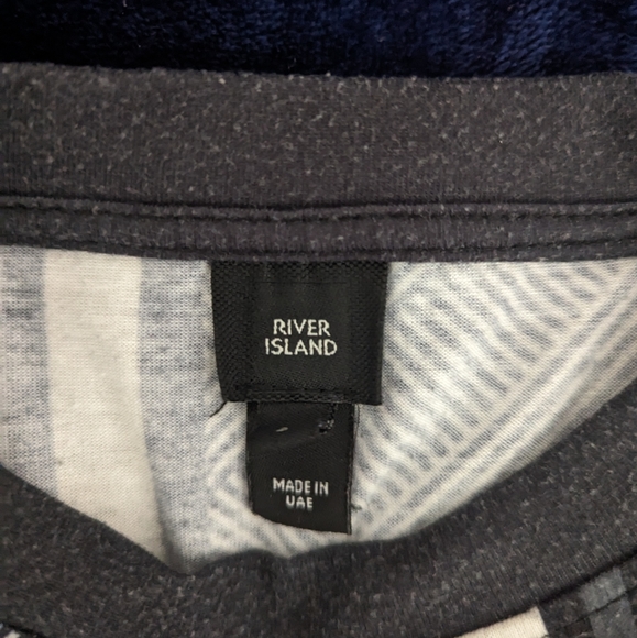 River Island ASOS Striped Grey Graphic T-shirt Muscle Fitted Tight Small - Picture 7 of 12